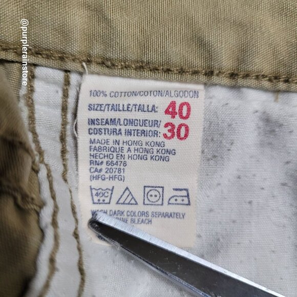 Vtg Tommy Hilfiger Baggy Convertible Cargo Pants 40x30 Measures 40x29 Y2K Beige - Picture 8 of 16